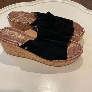 Sam Edelman, black Suede Mules Size 10